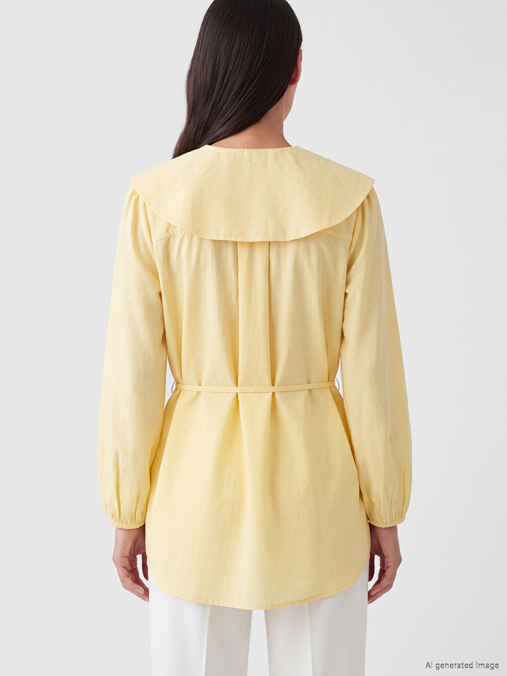 Peter Pan Collar Modal Blend Women's Shirt Tunic-3