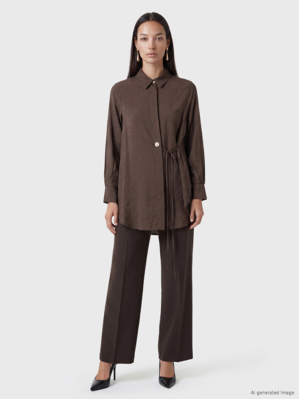 Patterned Modal Blend Women's Shirt Tunic-1