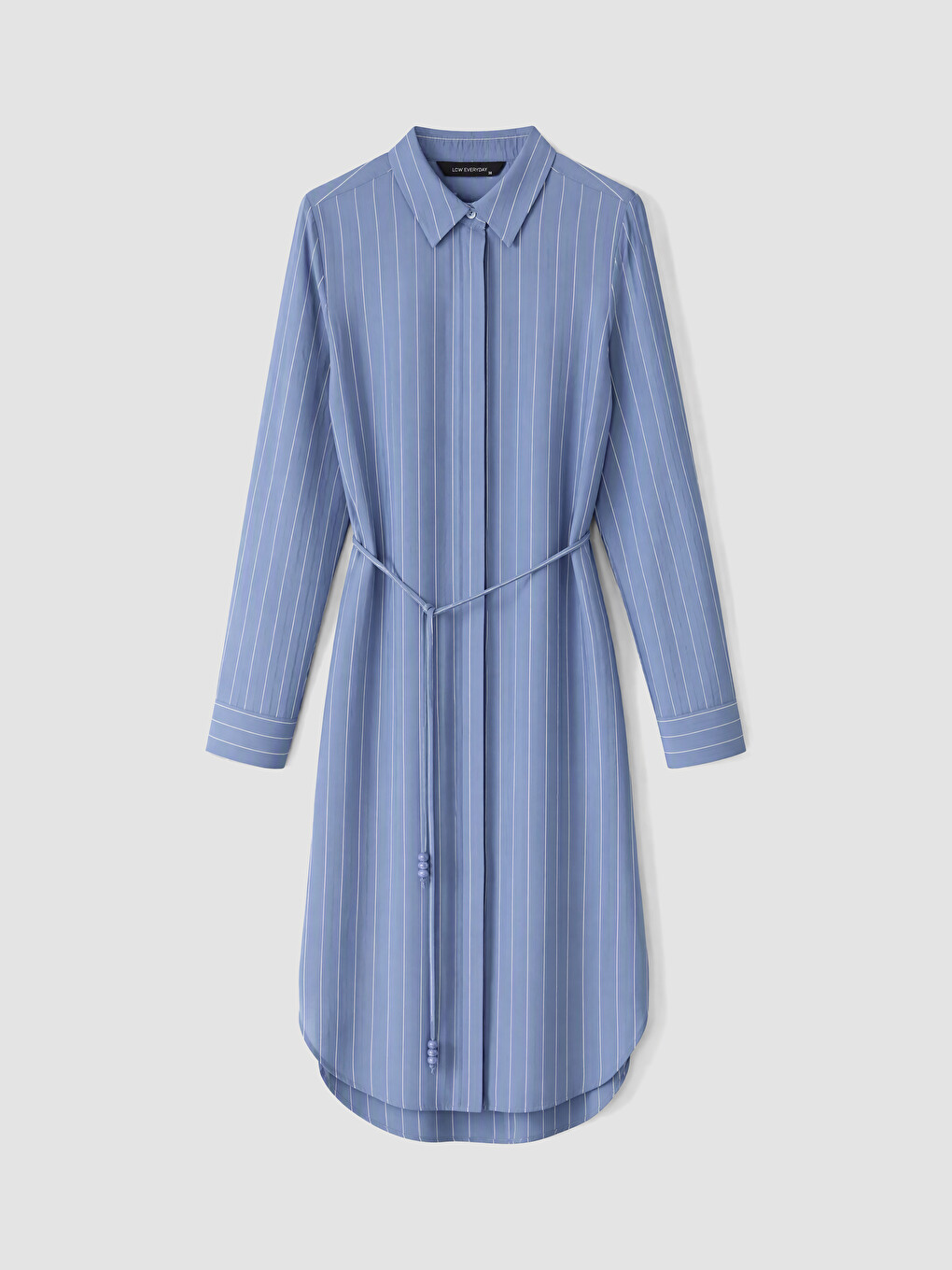 İndigo Çizgili Oversize Kadın Gömlek Tunik