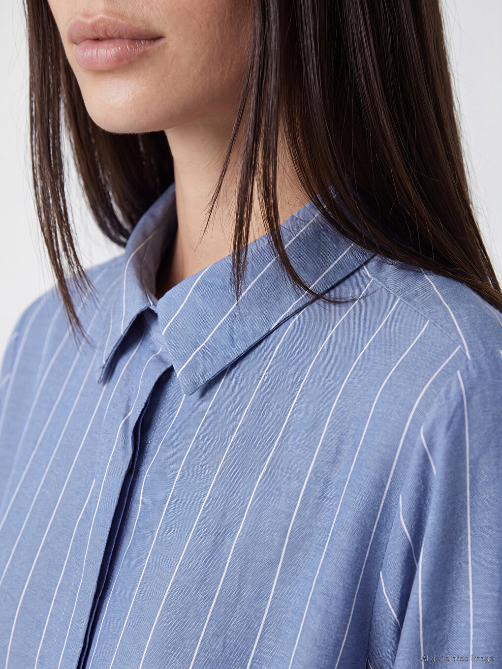 Striped Oversize Women's Shirt Tunic-2