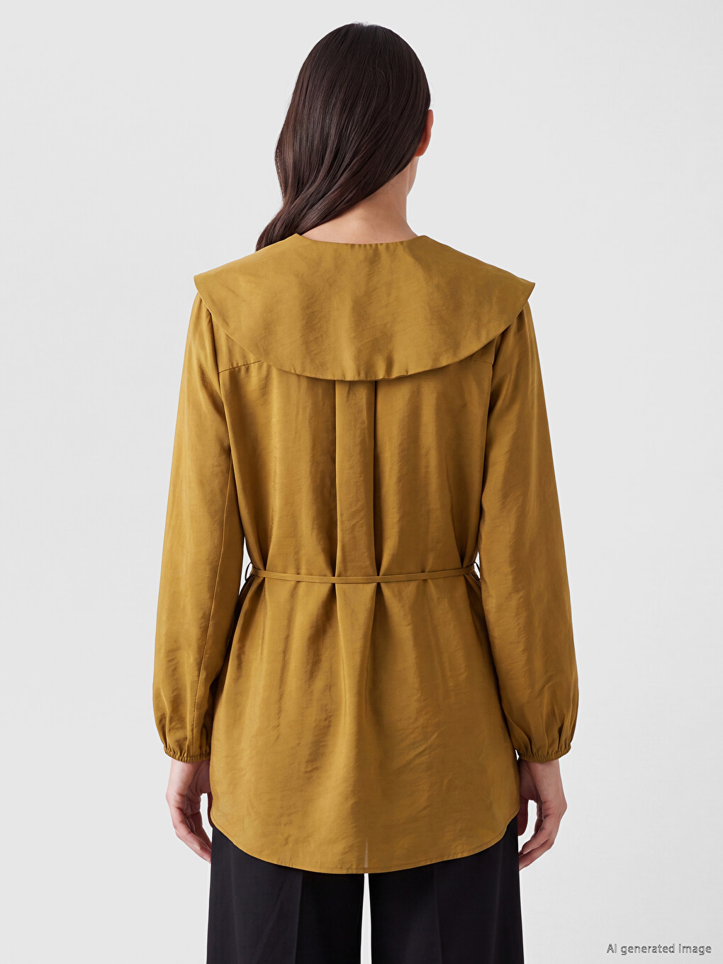 Peter Pan Collar Modal Blend Women's Shirt Tunic-3