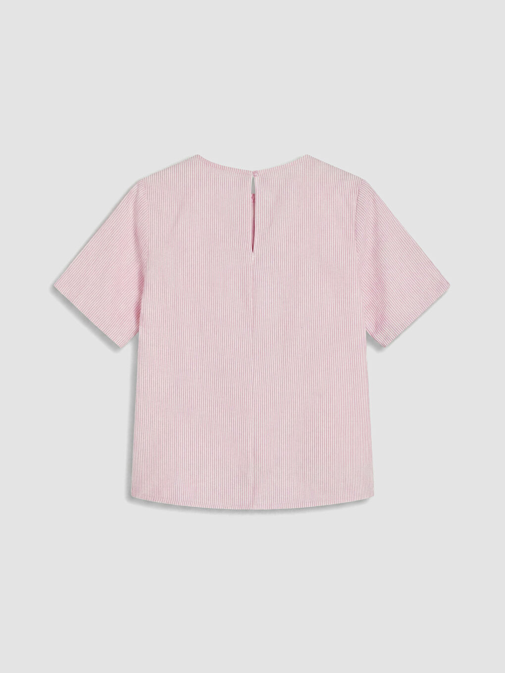 Pembe V Yaka Çizgili Kadın Şortlu Pijama Takımı-3