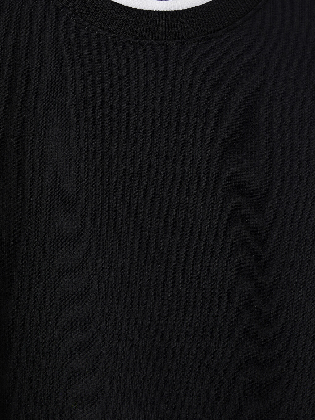Siyah Bisiklet Yaka Erkek Sweatshirt-1