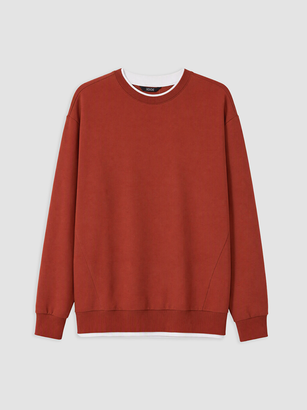 Bordo Bisiklet Yaka Erkek Sweatshirt