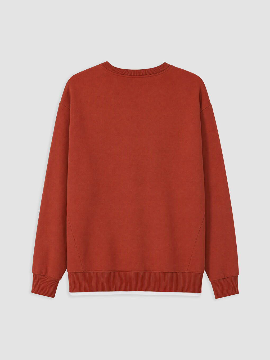 Bordo Bisiklet Yaka Erkek Sweatshirt-1