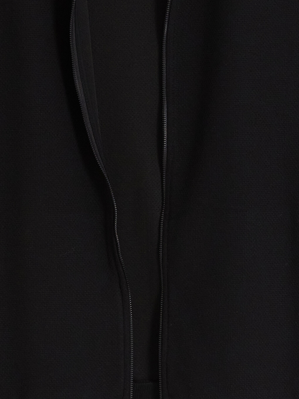 Siyah Dik Yaka Erkek Fermuarlı Sweatshirt-1