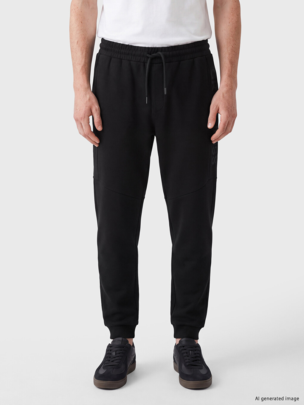 Siyah Regular Fit Erkek Jogger Eşofman Altı-1