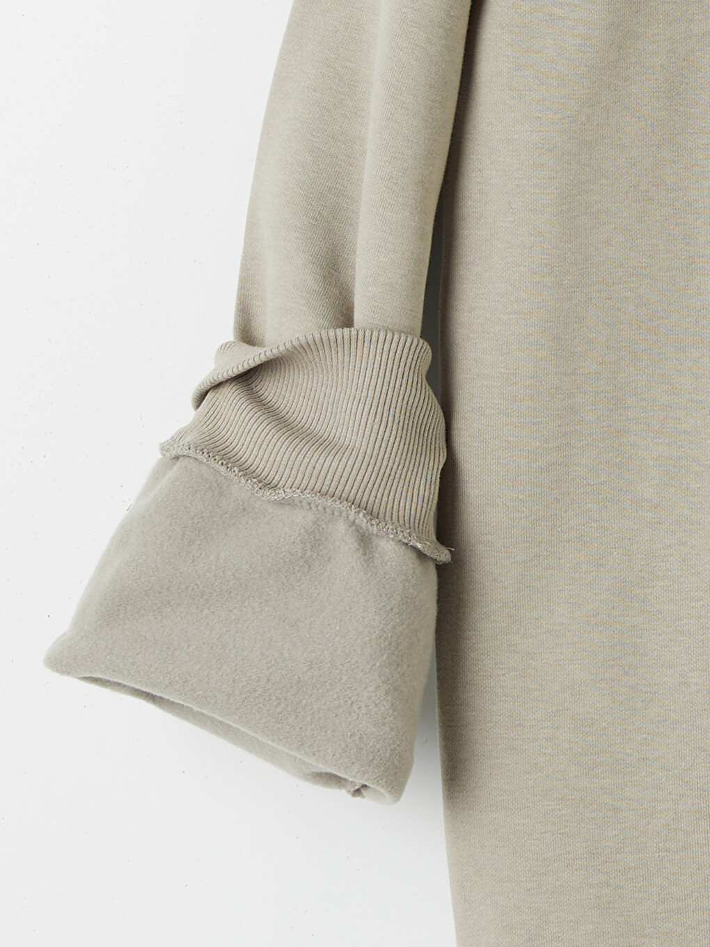 Bej Kapüşonlu Erkek Fermuarlı Sweatshirt-8