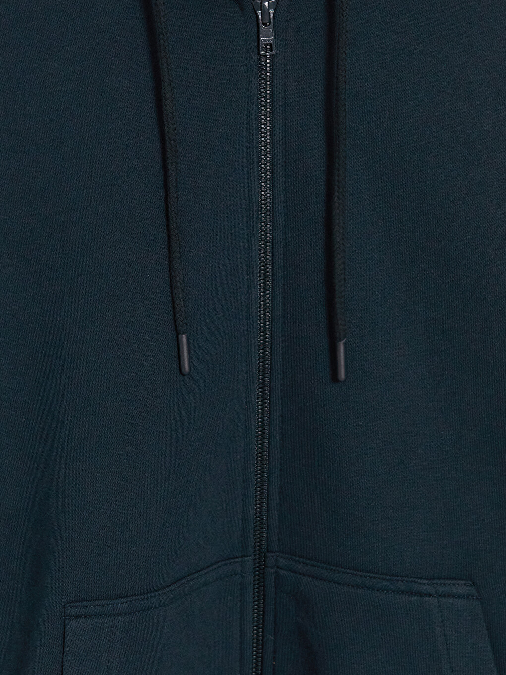 Petrol Kapüşonlu Erkek Fermuarlı Sweatshirt-8