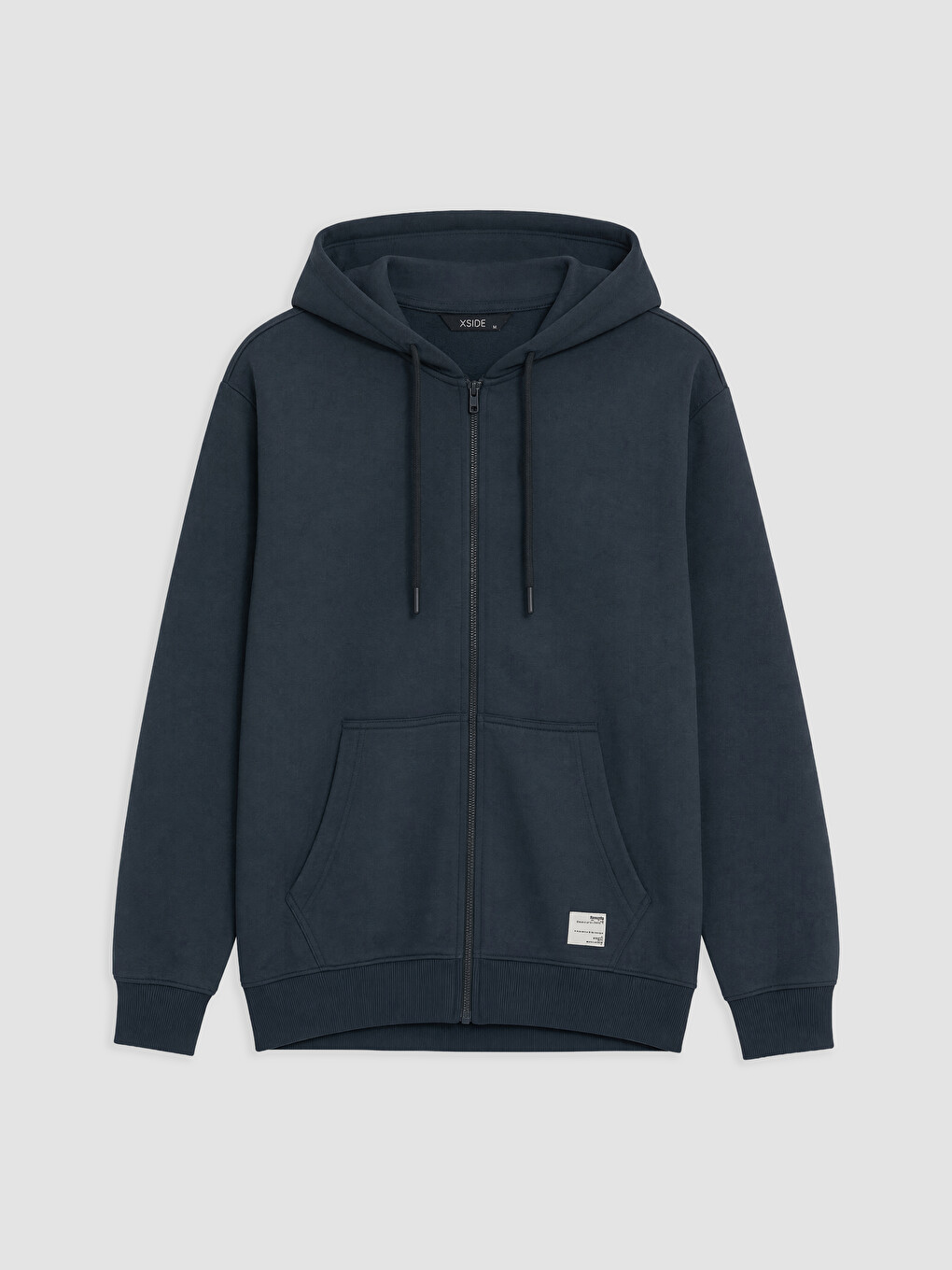 Petrol Kapüşonlu Erkek Fermuarlı Sweatshirt-4