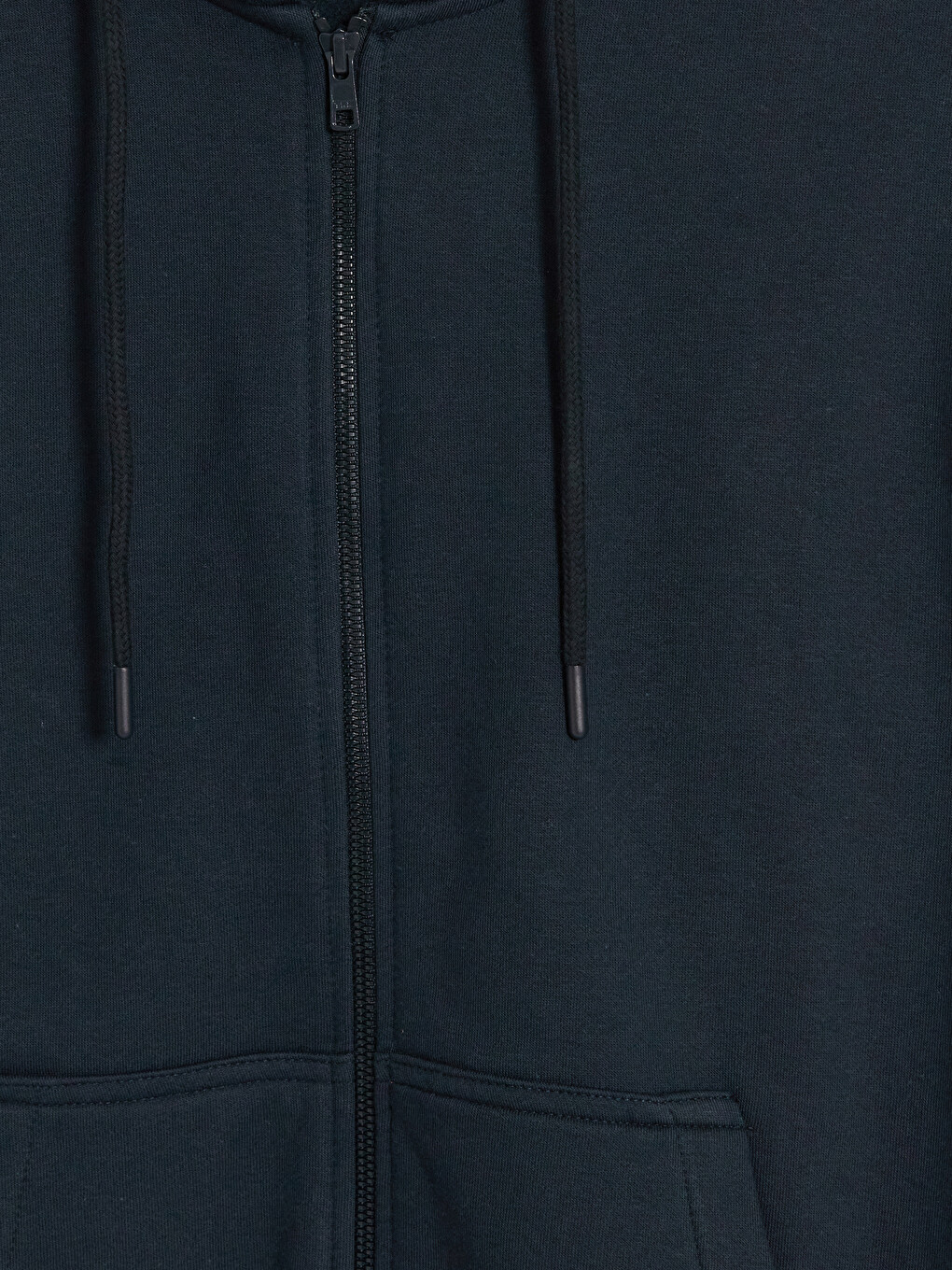 Petrol Kapüşonlu Erkek Fermuarlı Sweatshirt-6