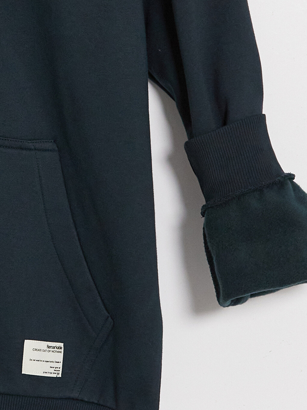 Petrol Kapüşonlu Erkek Fermuarlı Sweatshirt-7