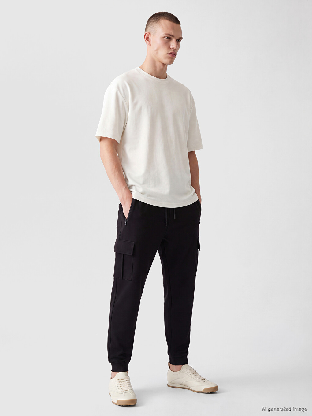Siyah Regular Fit Erkek Jogger Eşofman Altı-1