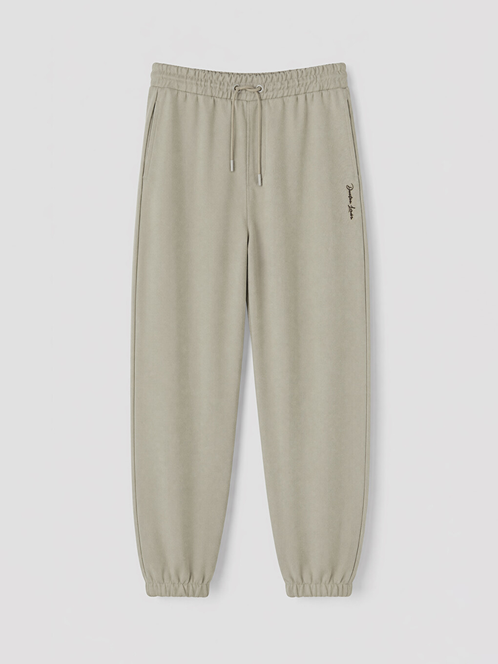 Bej Regular Fit Nakışlı Erkek Jogger Eşofman Altı-4