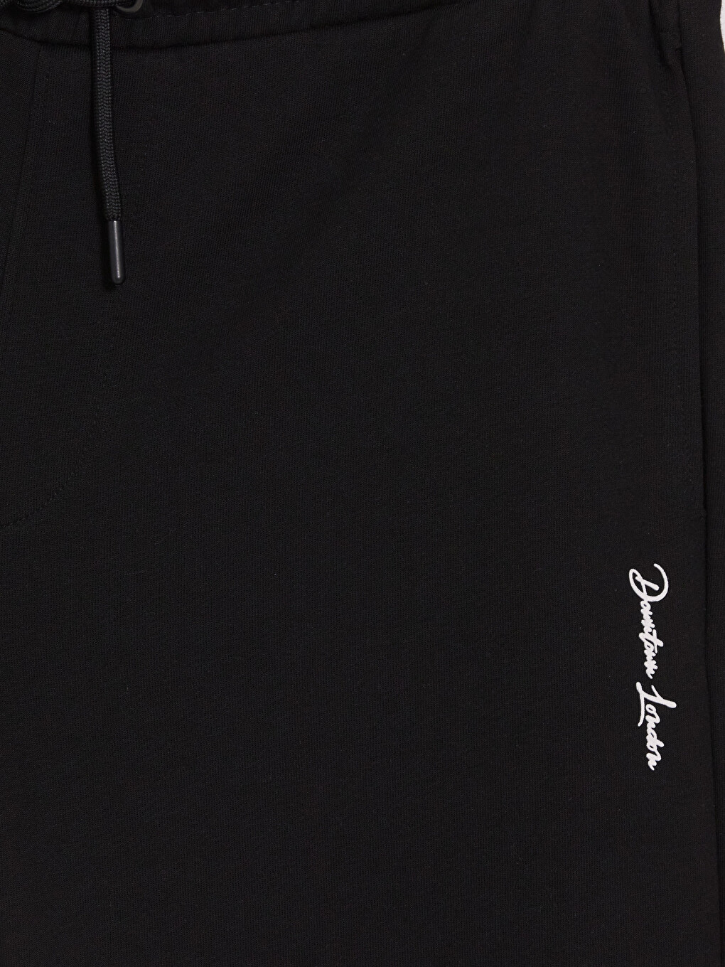 Siyah Regular Fit Nakışlı Erkek Jogger Eşofman Altı-5