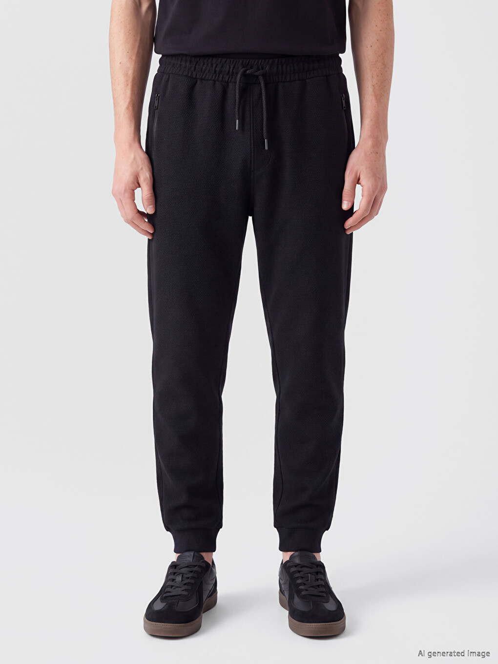 Siyah Regular Fit Erkek Jogger Eşofman Altı-1