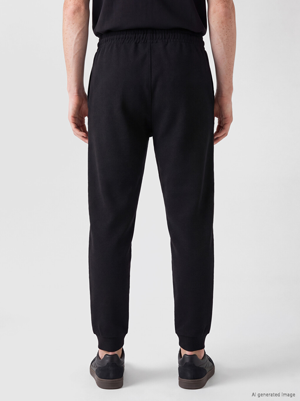 Siyah Regular Fit Erkek Jogger Eşofman Altı-3