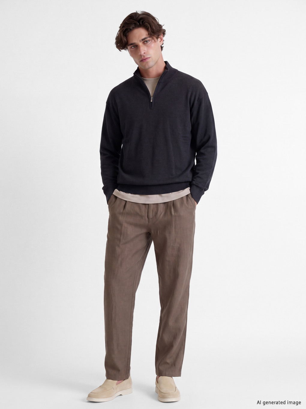 Mock Neck Men's Knitwear Sweater-1