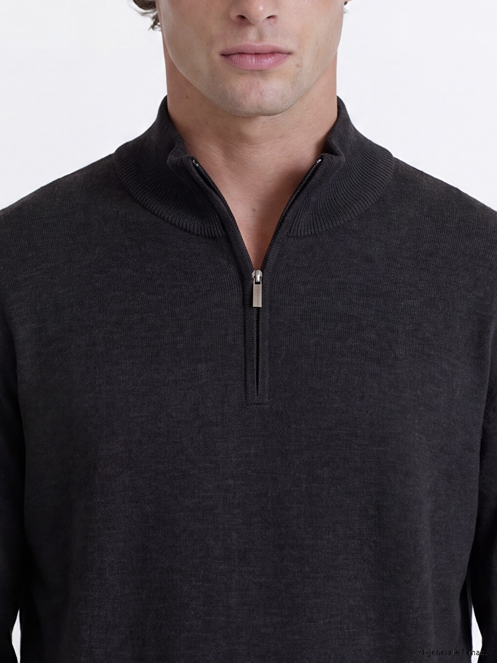 Mock Neck Men's Knitwear Sweater-2