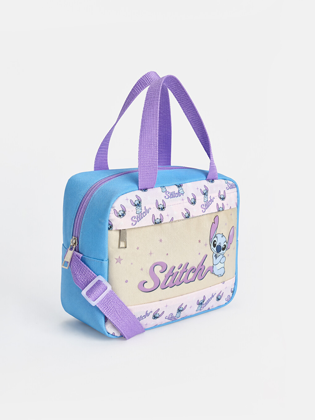 Mavi Stitch Baskılı Kız Çocuk Beslenme Çantası-1