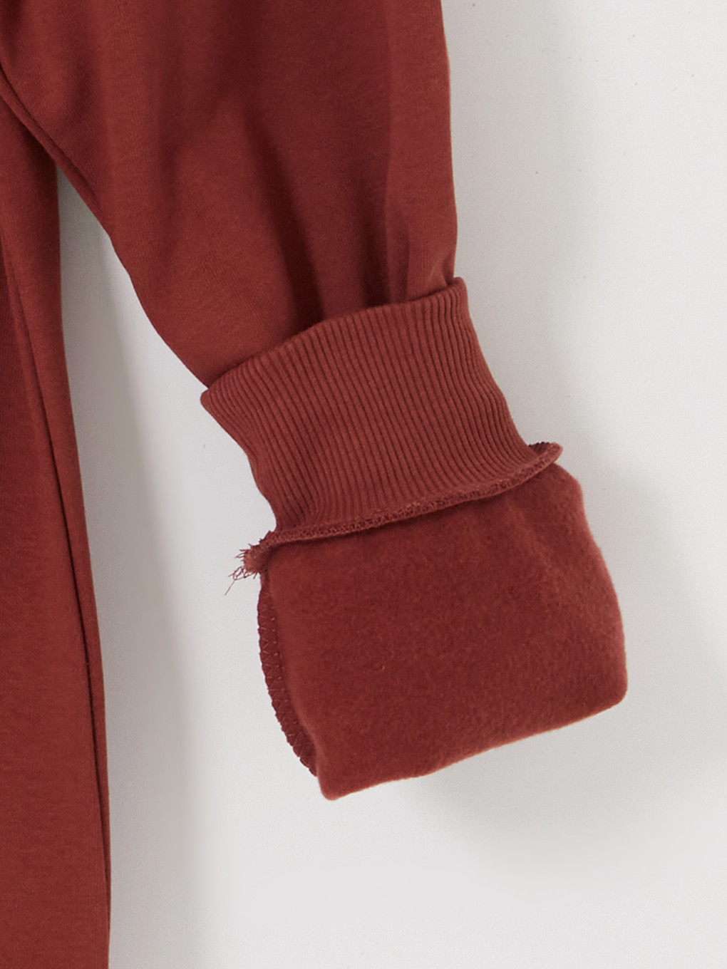 Kahverengi Bisiklet Yaka Kalın Sweatshirt-3