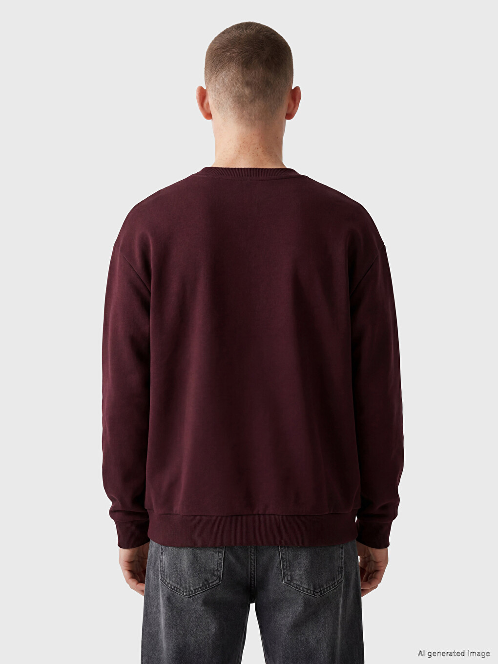 Crew Neck Men's Thick Sweatshirt-3