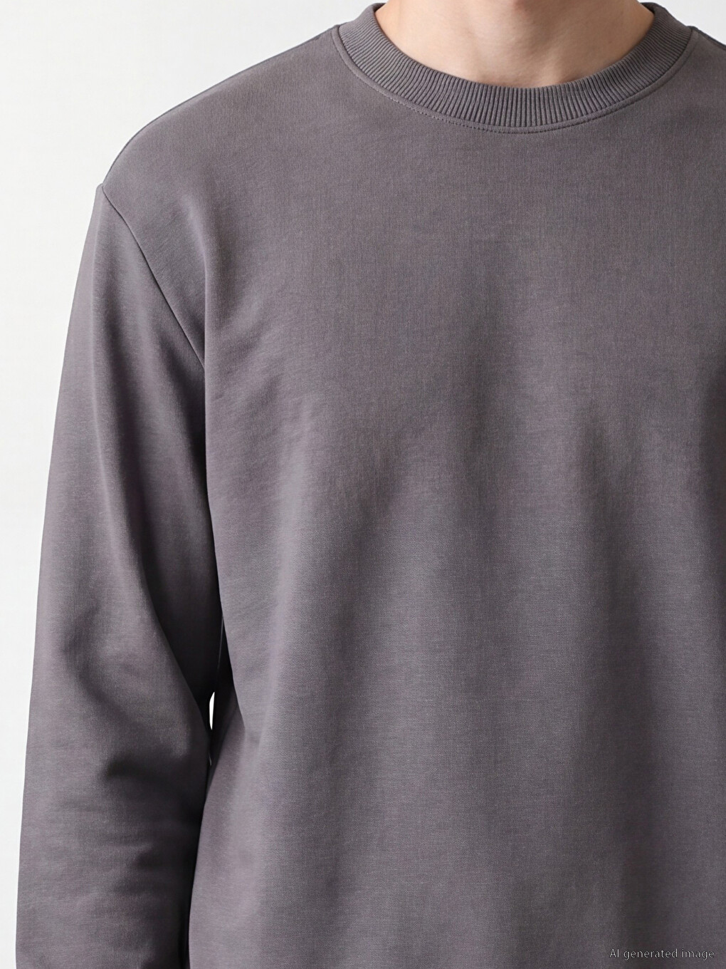 Crew Neck Men's Thick Sweatshirt-2