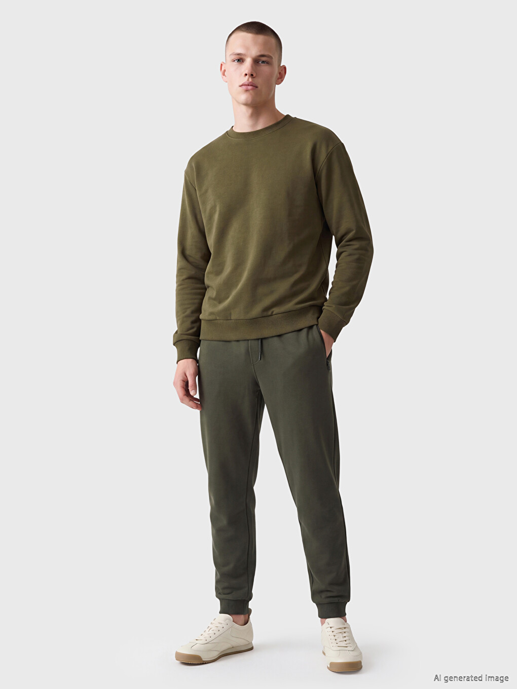 Crew Neck Men's Thick Sweatshirt-1