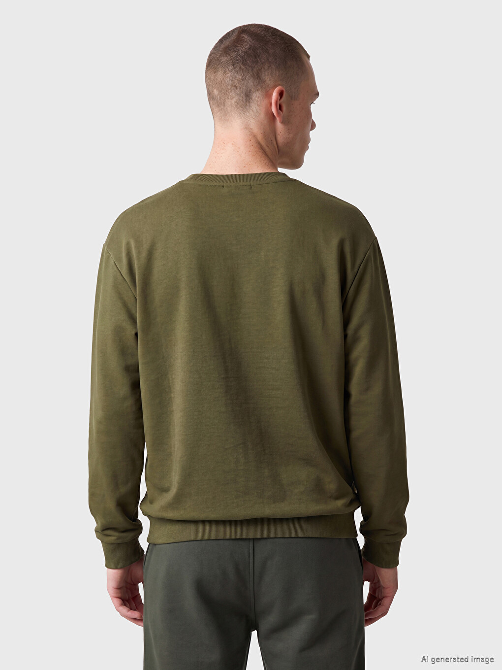 Crew Neck Men's Thick Sweatshirt-3