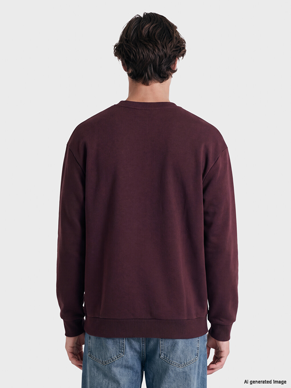 Crew Neck Men's Thick Sweatshirt-3
