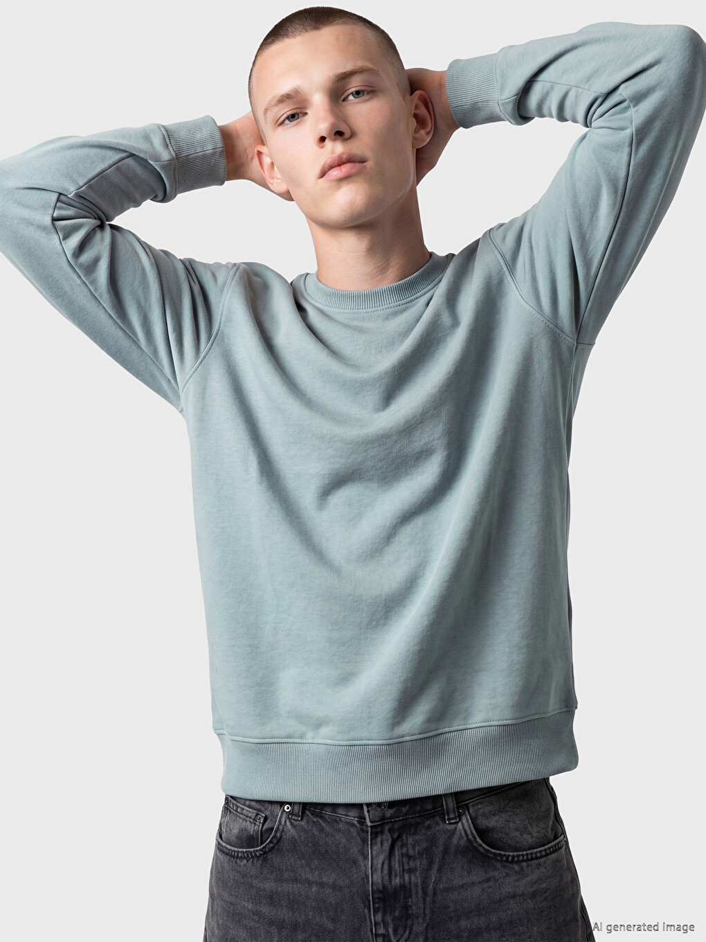 Crew Neck Men's Thick Sweatshirt