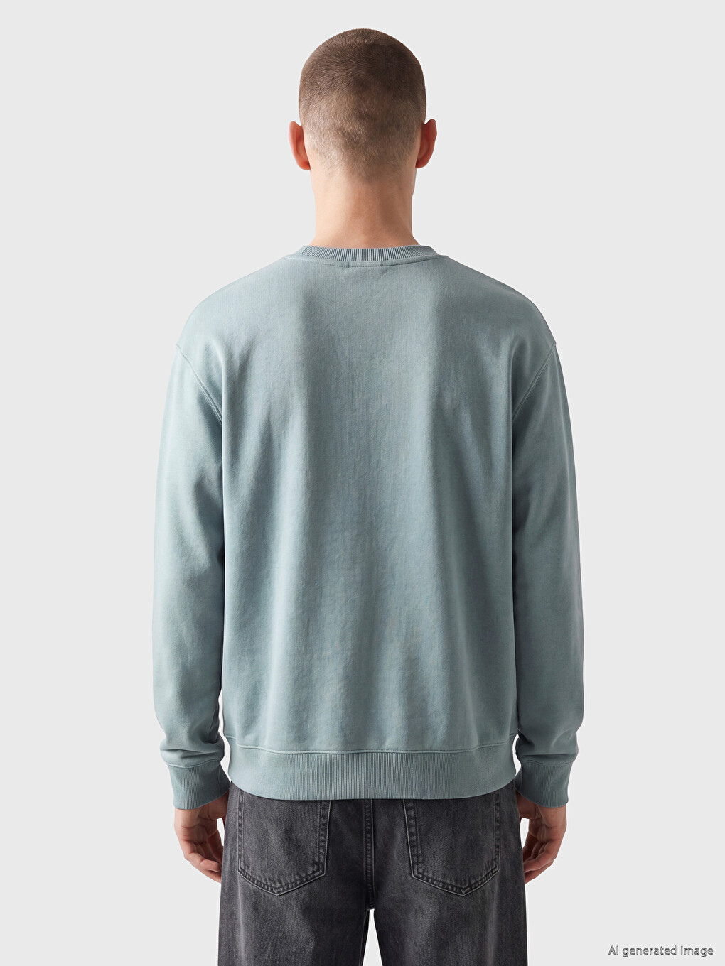 Crew Neck Men's Thick Sweatshirt-3