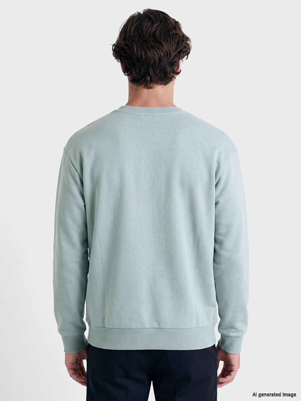 Crew Neck Men's Thick Sweatshirt-3