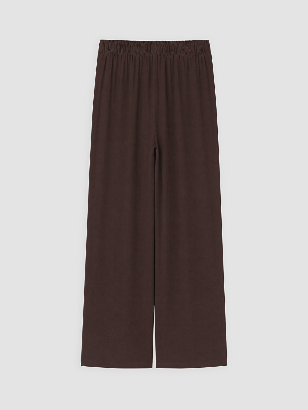 Kahverengi Beli Lastikli Geniş Paça Kadın Pantolon-1