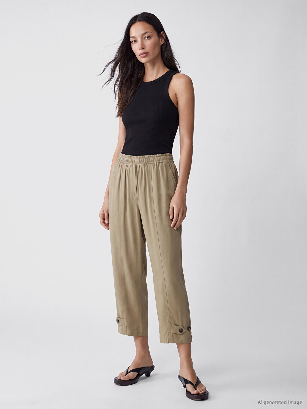 Elastic Waist Modal Blend Women's Trousers
