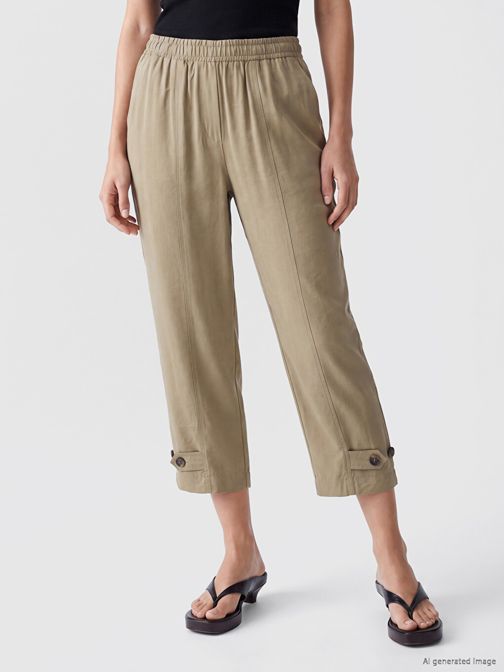 Elastic Waist Modal Blend Women's Trousers-1