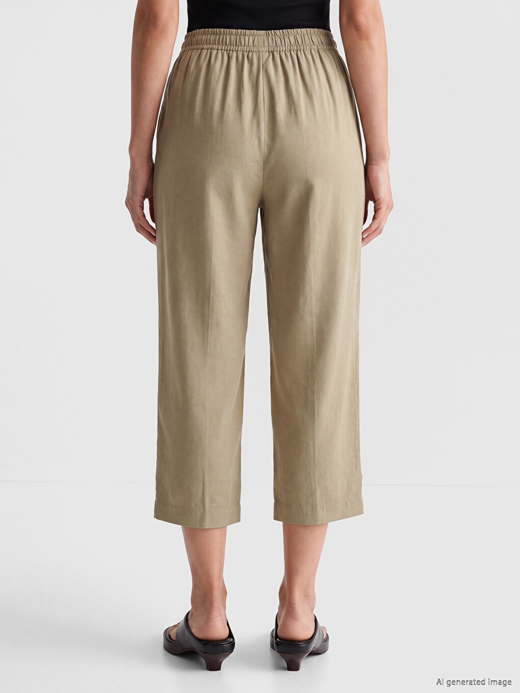 Elastic Waist Modal Blend Women's Trousers-3