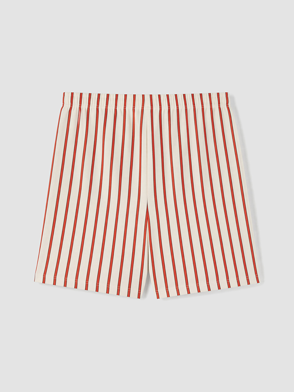 Kırmızı Çizgili Kadın Şort Pijama Alt-2