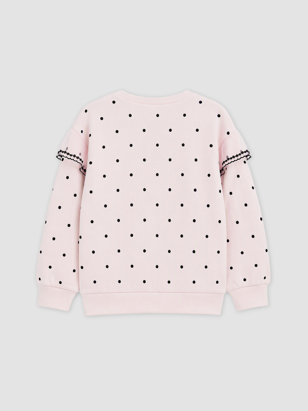 Frilled Printed Girls' Sweatshirt-3