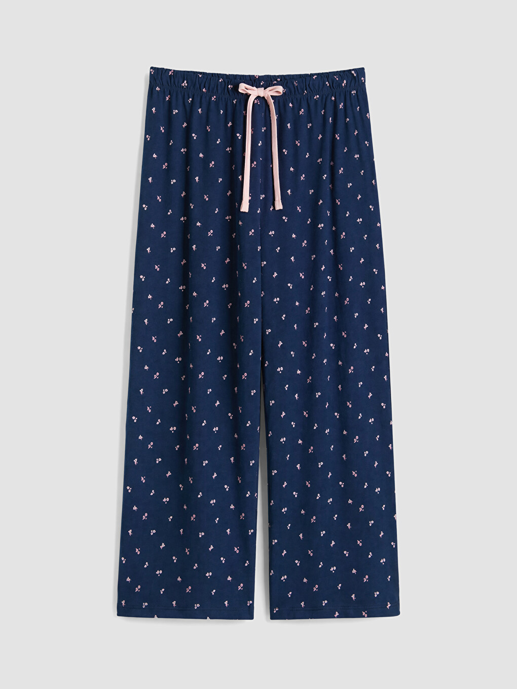 Lacivert %100 Pamuklu Kadın Kaprili Pijama Takımı-4