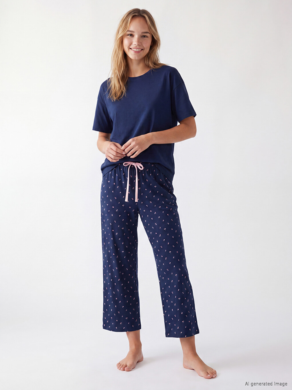 Set Pizhamash Capri 100% Pambuk Për Gra