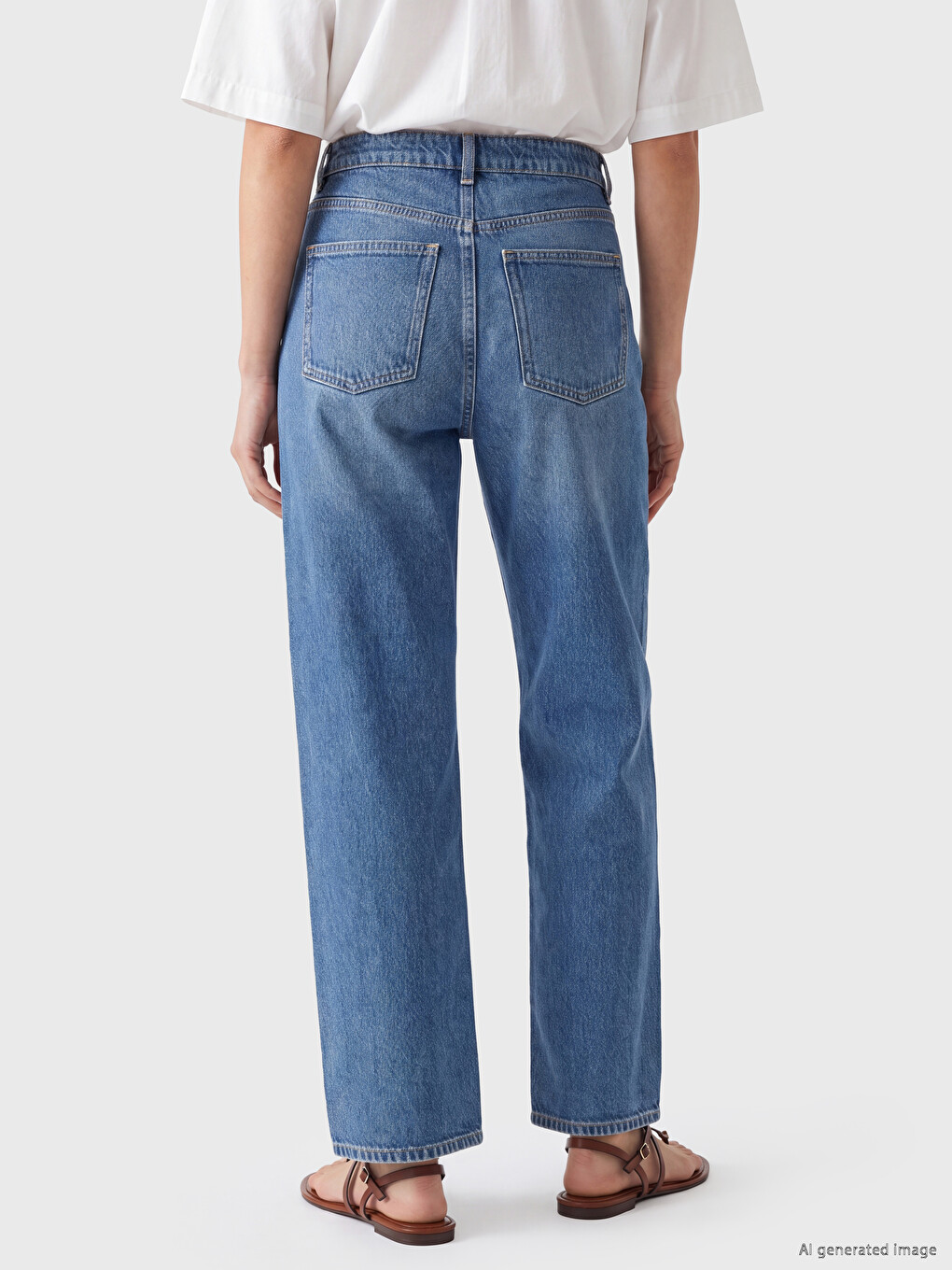 Straight Fit Kadın Jean Pantolon-3