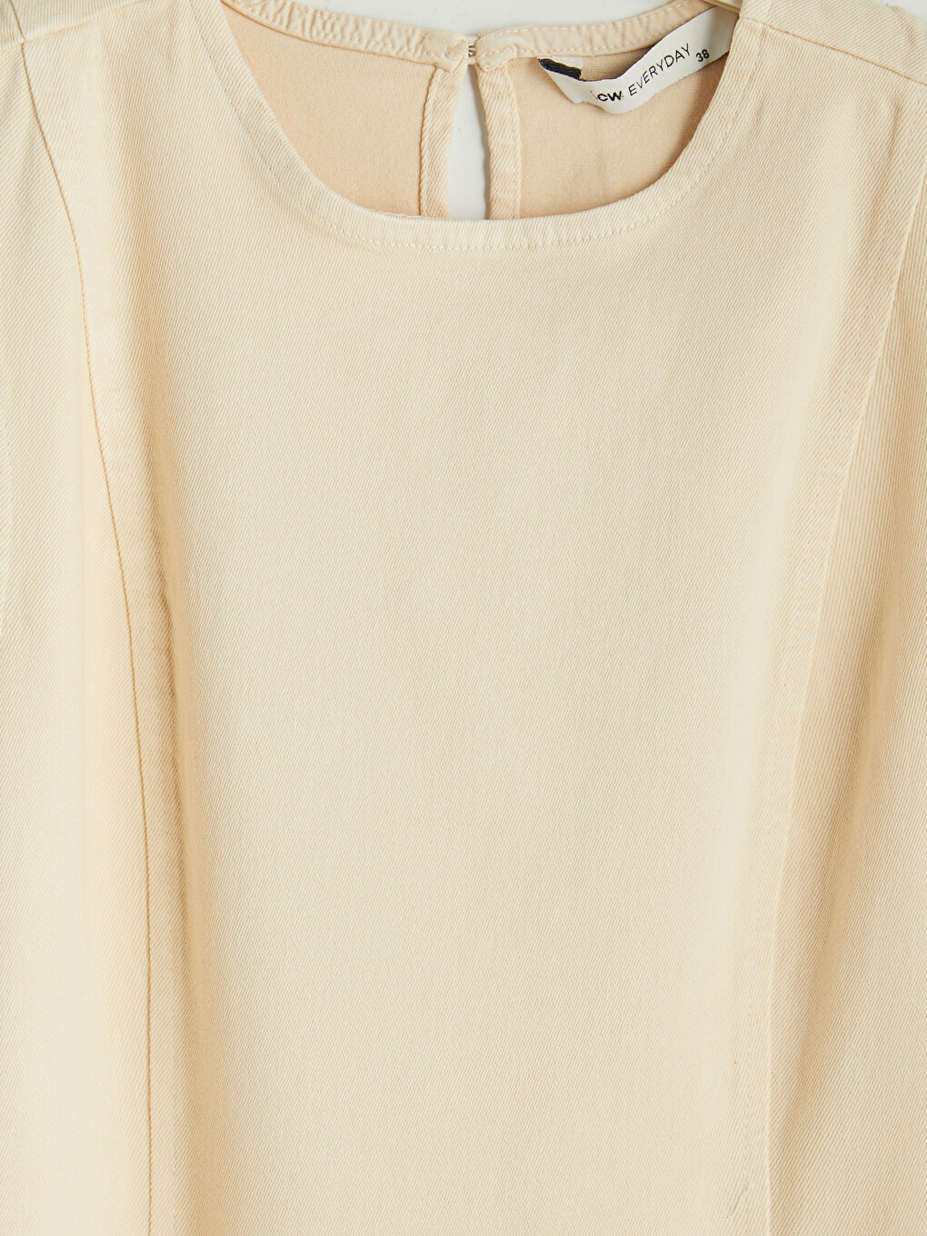 Sarı Bisiklet Yaka Mini Jean Elbise-2