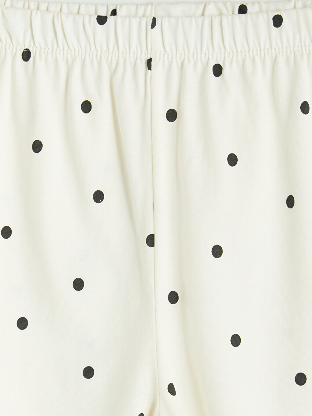 Ekru Puantiyeli Kadın Şort Pijama Alt-1