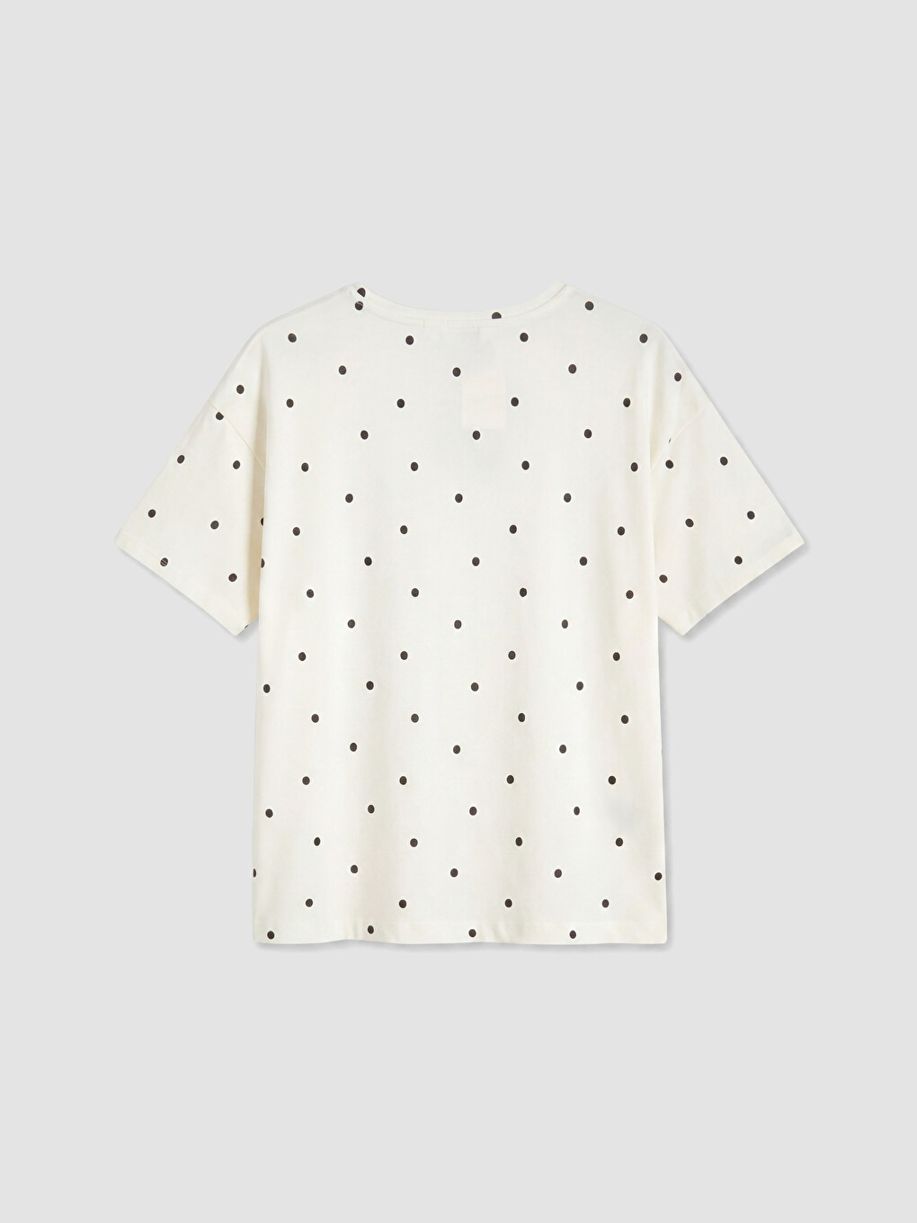 Ekru Puantiyeli Kadın Kadın Pijama Üstü-2