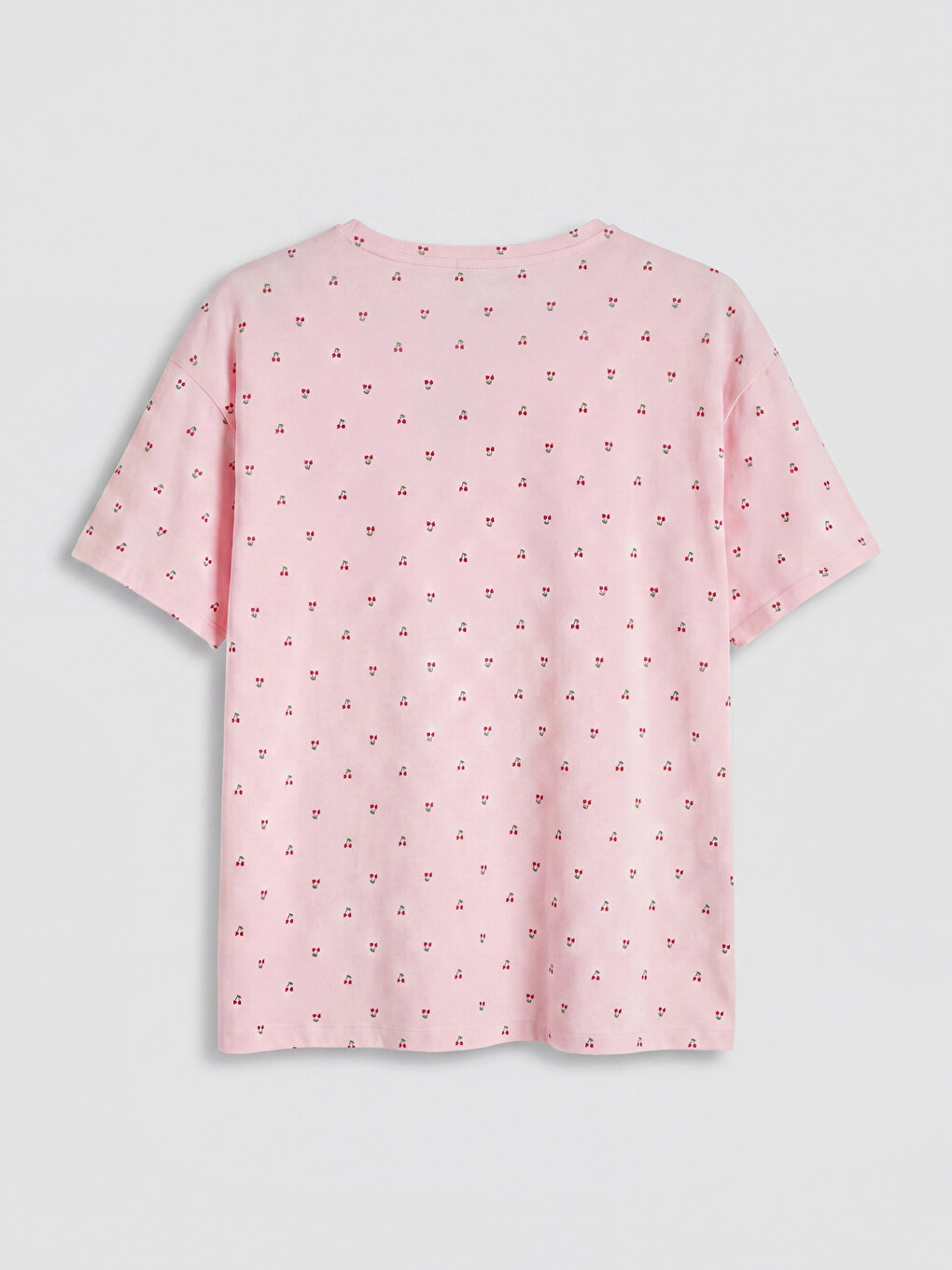 Ekru Kiraz Desenli Kadın Pijama Üstü-1