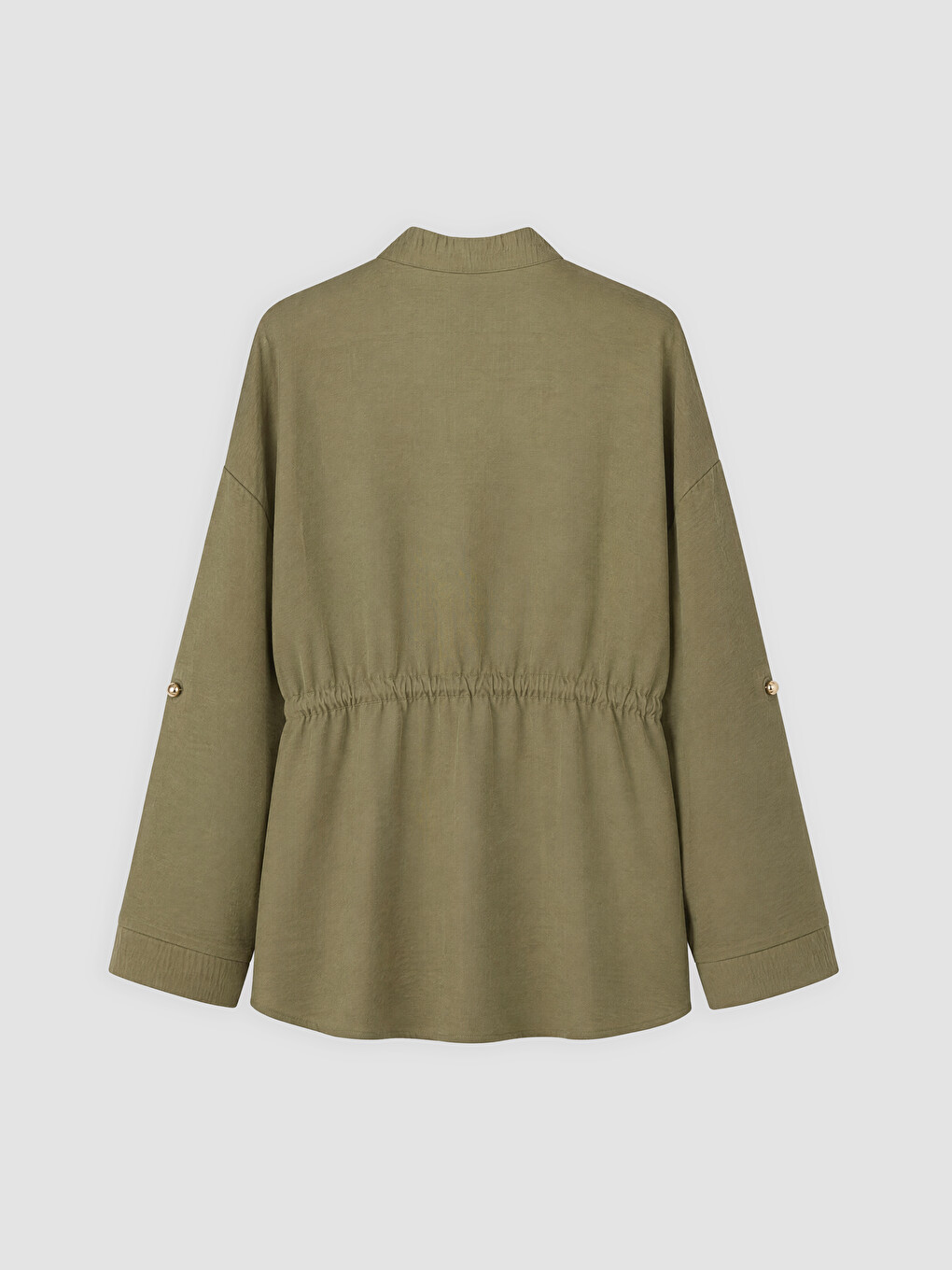 Cămașă Oversize Cu Talia Legată Pentru Femei-5