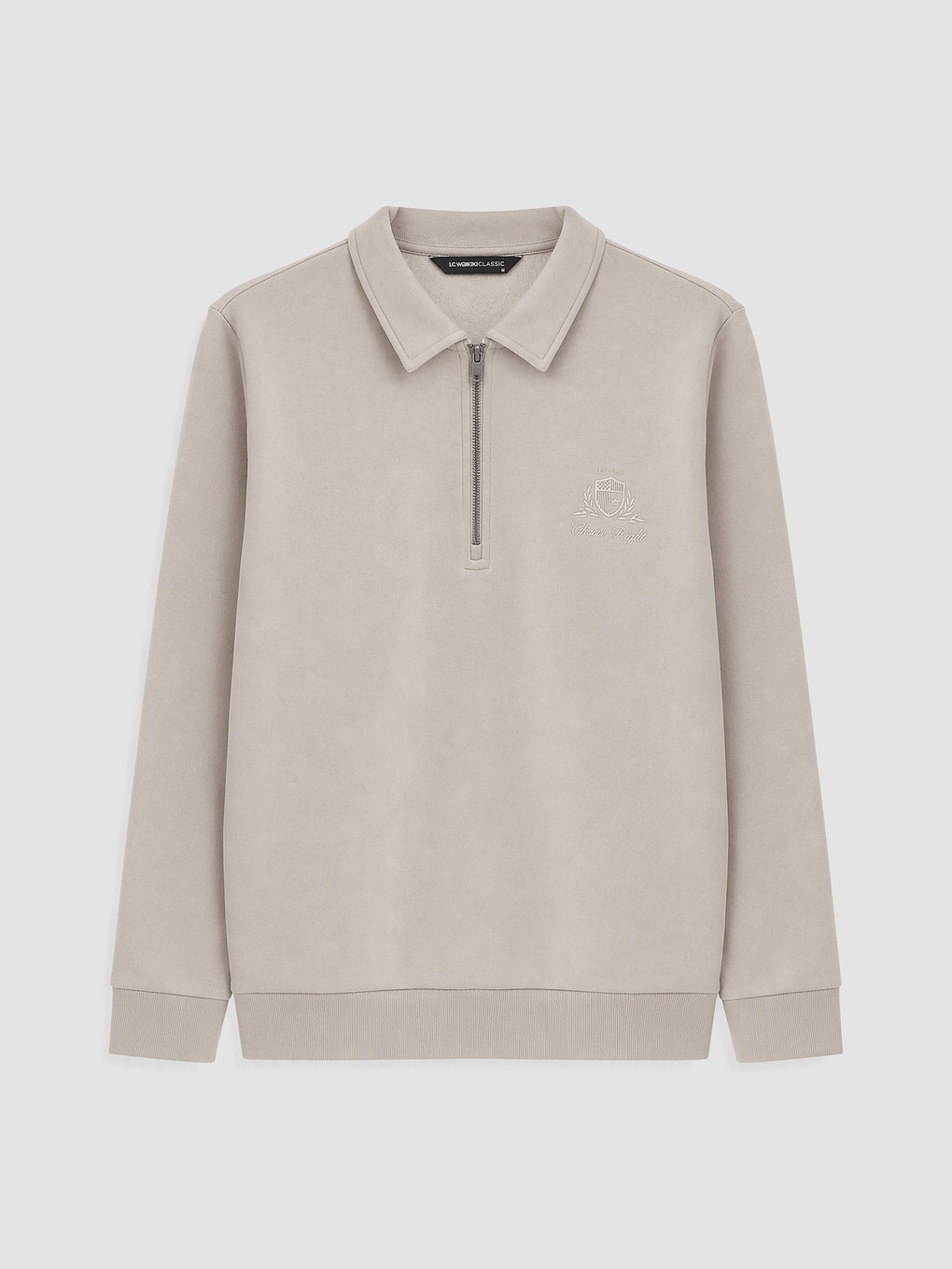 Polo Collar Printed Men's Sweatshirt-4