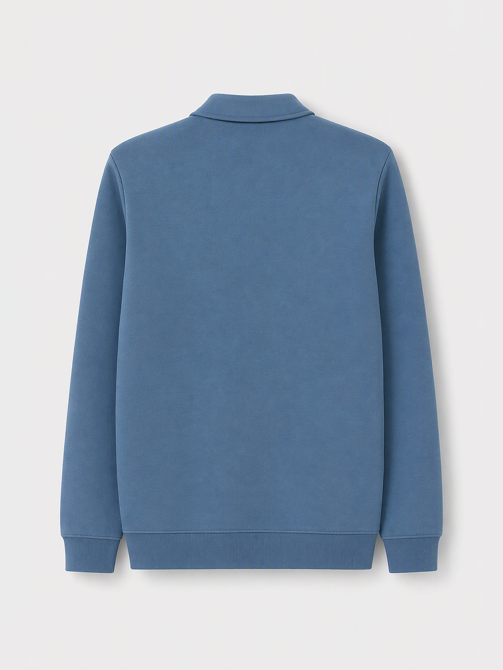 İndigo Polo Yaka Erkek Kalın Sweatshirt-5