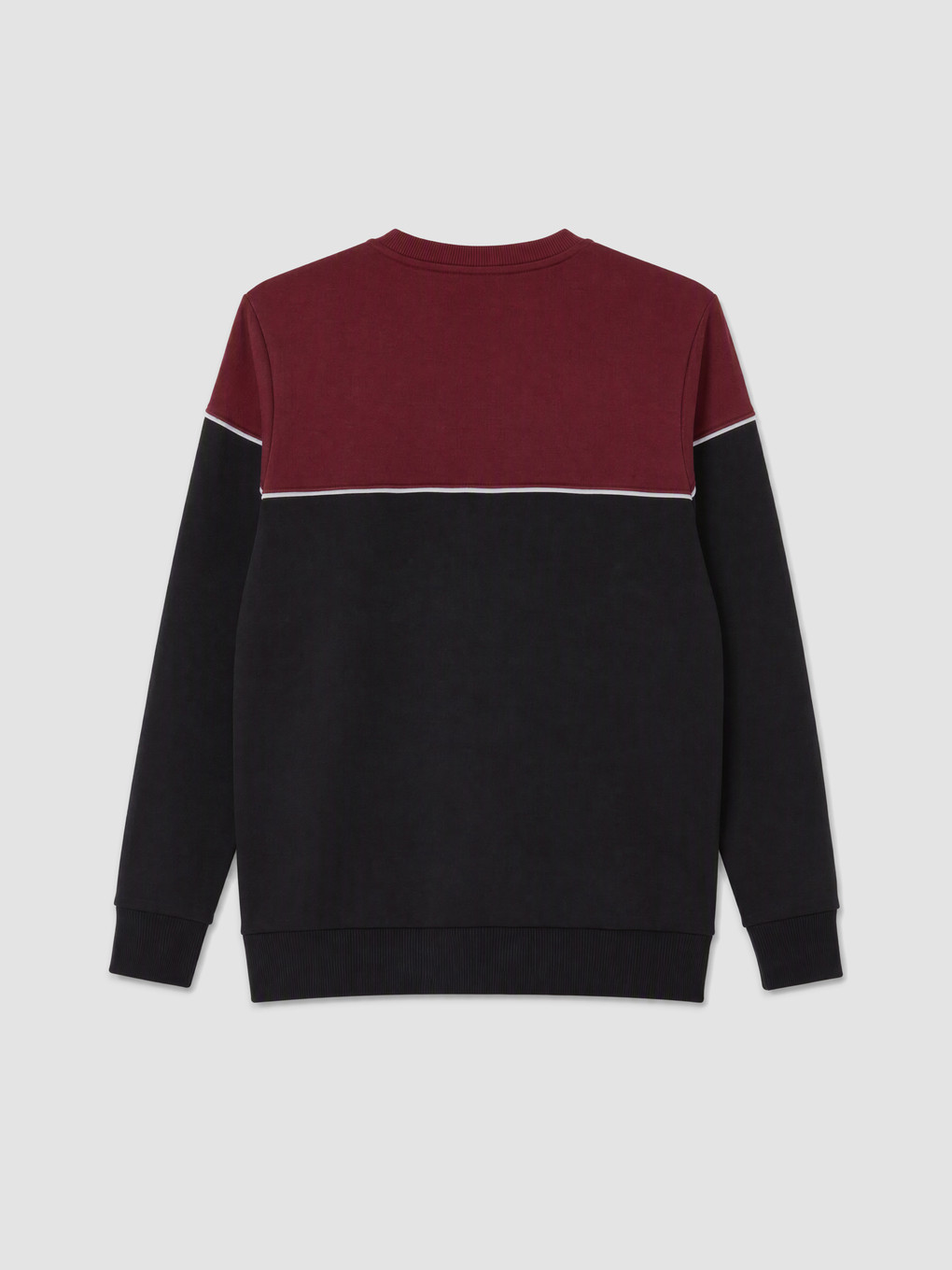 Siyah Bisiklet Yaka Erkek Kalın Sweatshirt-1